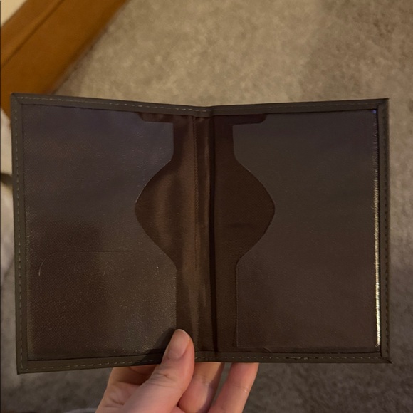 Black Passport Holder with World Map Design - Picture 2 of 3